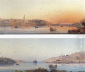 The Grand Harbour, Valetta, Early Morning by Luigi Maria Galea