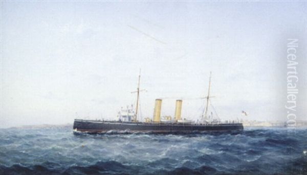An Apollo Class Protected Cruiser Of The 1890s, Off Grand Harbour, Valetta, Malta - view 1