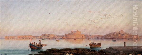 Dusk In The Grand Harbour, Valletta, Malta - view 1