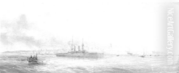 A Battleship Off Valletta - view 1
