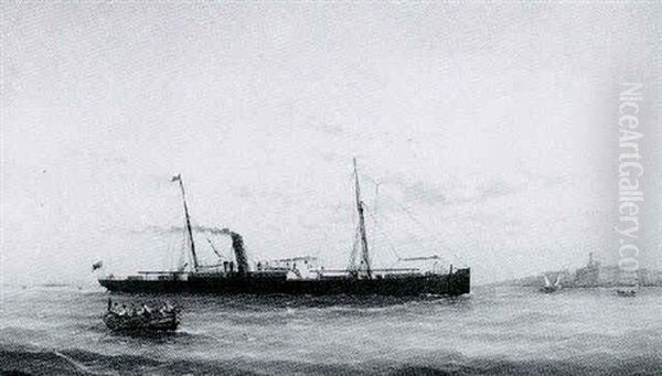 The Steamship "perim" Off Valetta - view 1