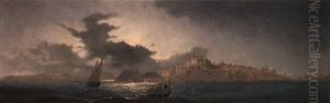 Valetta Harbour By Moonlight