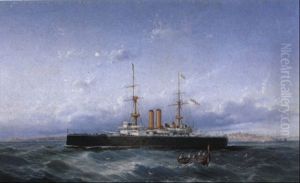 British Naval Vessel And Other Shipping Off Valletta