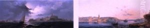 Shipping Off Valetta By Moonlight