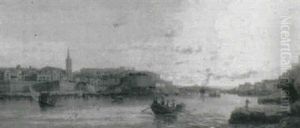 Marsamxett Harbour At Dusk by Luigi Maria Galea