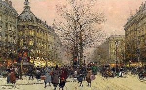 Cortile In Fiore by Eugene Galien-Laloue