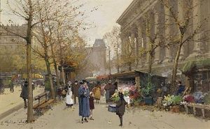 Cortile In Fiore by Eugene Galien-Laloue
