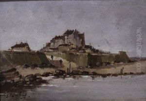 Village Bord De L'ocean by Eugene Galien-Laloue
