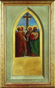 Les Quatre Evangelistes Au Pied De La Croix by Nicolas Auguste Galimard