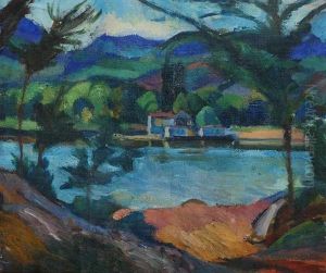A Landscape With A Water Surface by Marie Galimberti-Provazkova