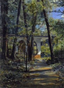 Villa In Einer Waldlandschaft by Wladyslaw Mikhailovitch Galimski