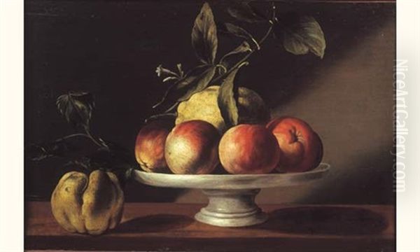 Nature Morte Au Plat De Fruits Pose Sur Un Entablement - view 1