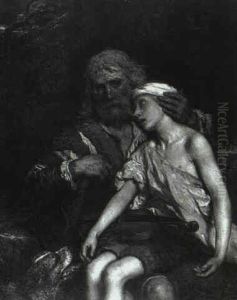 The Minstrel And The Blind Boy by Louis Gallait