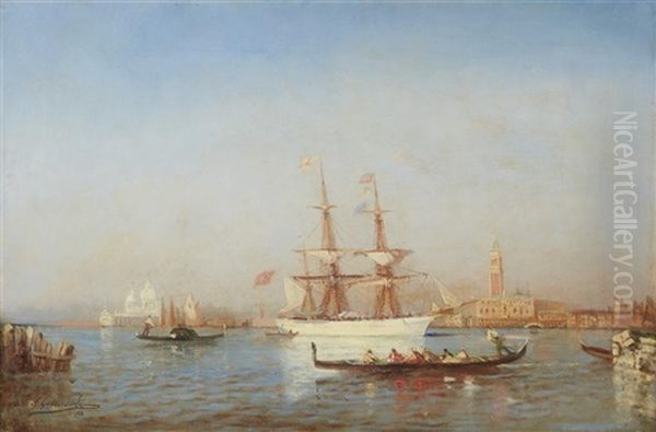 Venetian View With Gondola And Piazza San Marco In Distance - view 1