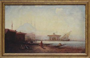 Ansicht Von Istanbul (konstantinopel) Mit Der Hagia Sophia by Paul Charles Emmanuel Gallard-Lepinay
