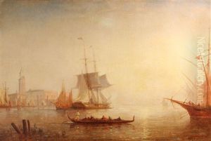 The Bacino Di San Marco At Sunset by Paul Charles Emmanuel Gallard-Lepinay