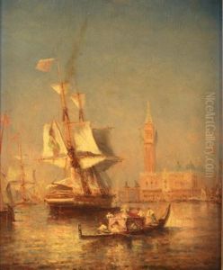 Voiliers Devant La Place Saint Marc A Venise by Paul Charles Emmanuel Gallard-Lepinay