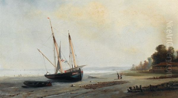 Goelette Et Barque De Peche Au Mouillage - view 1