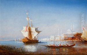 On The Bosphorus, Looking Towards Hagia Sophia by Paul Charles Emmanuel Gallard-Lepinay
