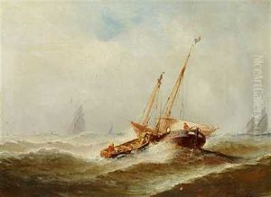 Marine Med Franske Skibe I Hoj So by Paul Charles Emmanuel Gallard-Lepinay