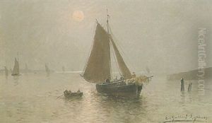 Voilier Au Port by Paul Charles Emmanuel Gallard-Lepinay