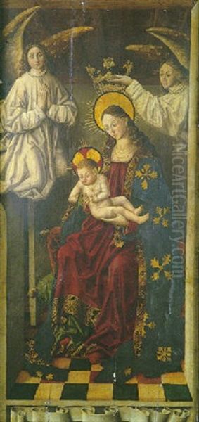 Vierge A L'enfant Couronnee Par Deux Anges - view 1