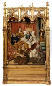 Die Geburt Der Heiligen Maria by Fernando Gallego