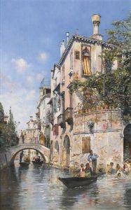 Gondolas On A Canal, Venice