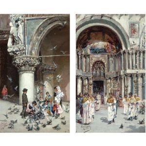 Outside Saint Mark's Basilica (+ Venice; Pair)