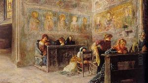 In The Church by Jose Gallegos Y Arnosa