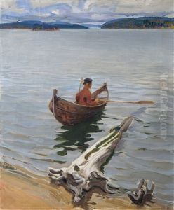 Rower On The Lake by Akseli Valdemar Gallen-Kallela