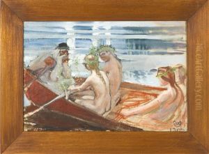 Vainamoinen With Maidens by Akseli Valdemar Gallen-Kallela