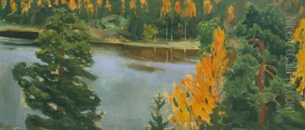 Lake View In Autumn - view 1