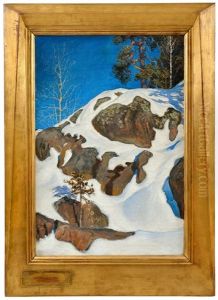 Snow On The Cliffs/kalela by Akseli Valdemar Gallen-Kallela