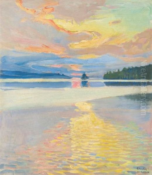 Sunset Over Lake Ruovesi - view 1