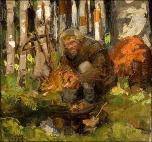 Metsastaja Uhrilahteella by Akseli Valdemar Gallen-Kallela