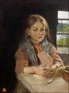 Pettuleivan Virtta Laulava Tytto by Akseli Valdemar Gallen-Kallela