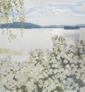 Valkoisia Ruusuja Konginkangas by Akseli Valdemar Gallen-Kallela