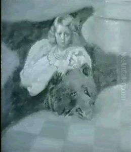Ung Flicka Pa Bjornfall by Akseli Valdemar Gallen-Kallela