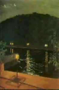 Lights Reflecting In A Lake by Akseli Valdemar Gallen-Kallela