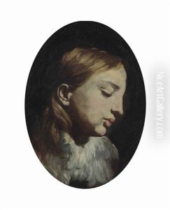 Head Of A Putto by Giacomo (Lo Spadarino) Galli