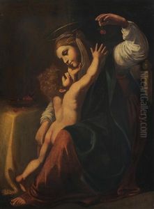 Madonna Delle Ciliegie by Giacomo (Lo Spadarino) Galli