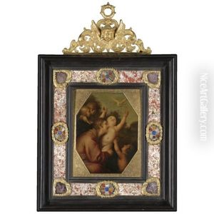 The Madonna And Child With The Infant St. John The Baptist And Putti by Giacomo (Lo Spadarino) Galli