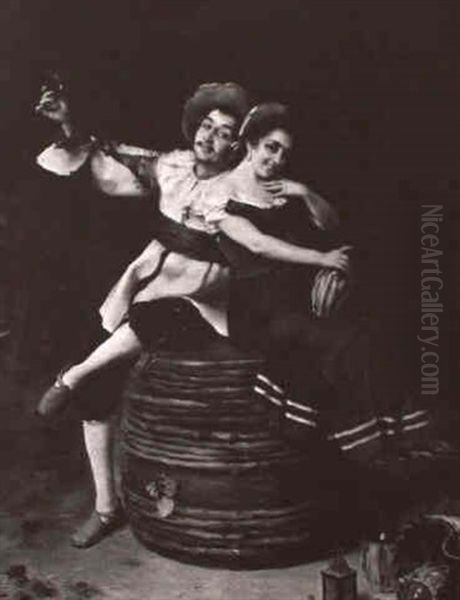 Sharing A Bottle Of Wine - view 1
