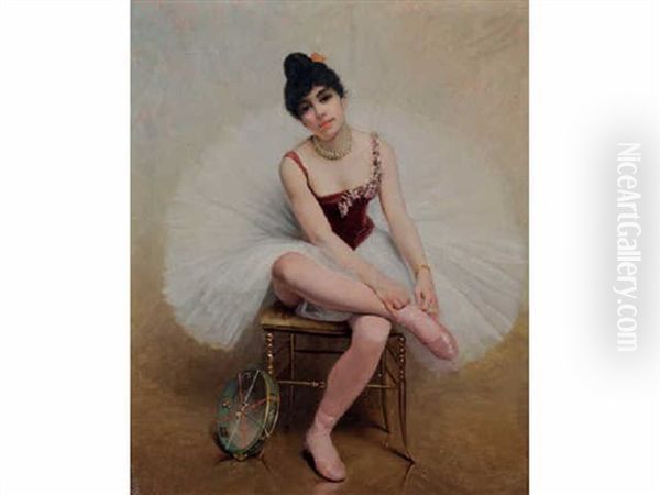 Ballerine Assise Au Tambourin - view 1