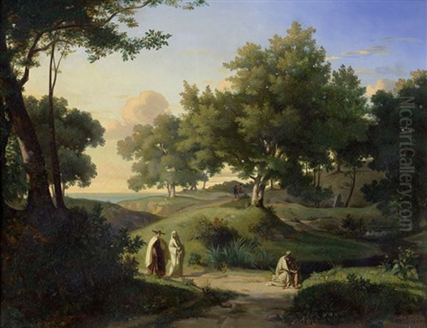 Wanderer In Arkadischer Landschaft - view 1