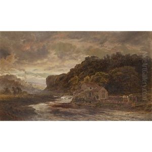 A Woodman's Cottage By A River by Robert Gallon