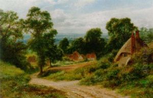 Cottages In A Landscape by Robert Gallon