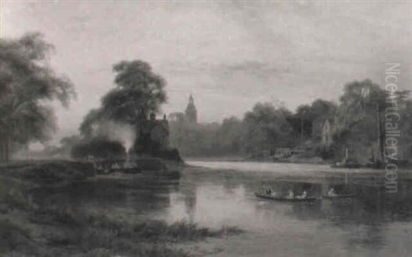 Sunbury Lock, Evening - view 1