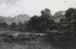 Mother And Child On The Lledr by Robert Gallon